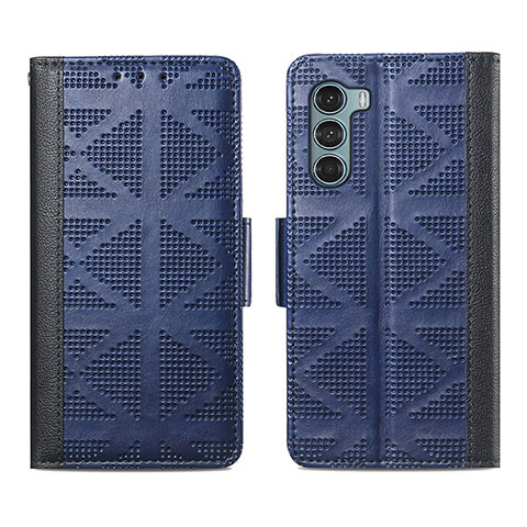 Coque Portefeuille Livre Cuir Etui Clapet S03D pour Motorola Moto Edge S30 5G Bleu