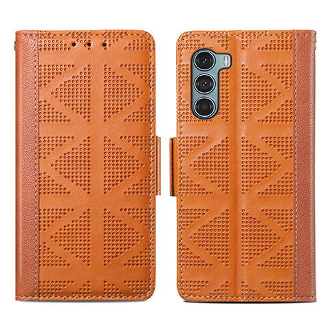 Coque Portefeuille Livre Cuir Etui Clapet S03D pour Motorola Moto Edge S30 5G Marron