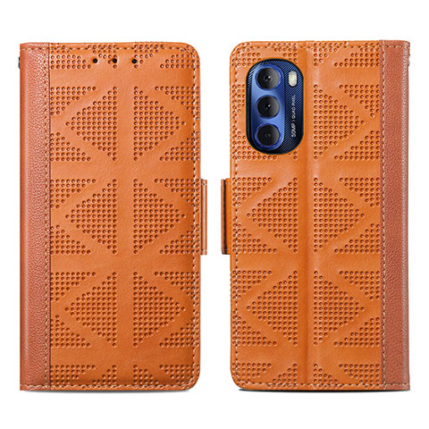 Coque Portefeuille Livre Cuir Etui Clapet S03D pour Motorola Moto G Stylus (2022) 4G Marron