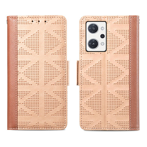 Coque Portefeuille Livre Cuir Etui Clapet S03D pour Oppo Reno7 A Brun Clair