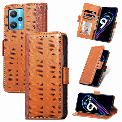 Coque Portefeuille Livre Cuir Etui Clapet S03D pour Realme 9 4G Marron