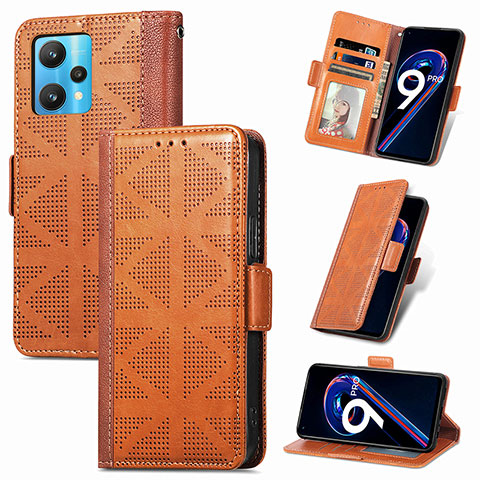 Coque Portefeuille Livre Cuir Etui Clapet S03D pour Realme 9 5G Marron