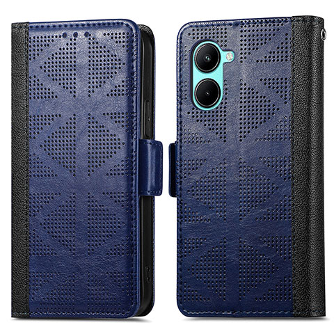 Coque Portefeuille Livre Cuir Etui Clapet S03D pour Realme C33 (2023) Bleu