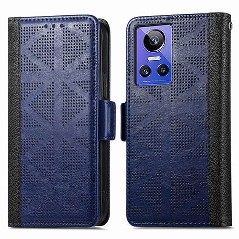 Coque Portefeuille Livre Cuir Etui Clapet S03D pour Realme GT Neo3 5G Bleu