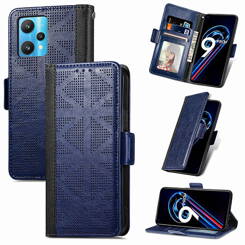 Coque Portefeuille Livre Cuir Etui Clapet S03D pour Realme Narzo 50 Pro 5G Bleu