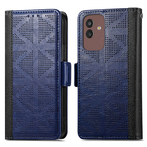 Coque Portefeuille Livre Cuir Etui Clapet S03D pour Samsung Galaxy M13 5G Bleu