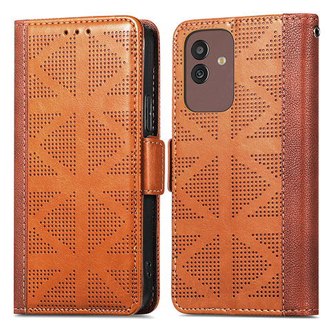 Coque Portefeuille Livre Cuir Etui Clapet S03D pour Samsung Galaxy M13 5G Marron