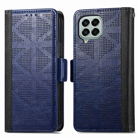 Coque Portefeuille Livre Cuir Etui Clapet S03D pour Samsung Galaxy M33 5G Bleu