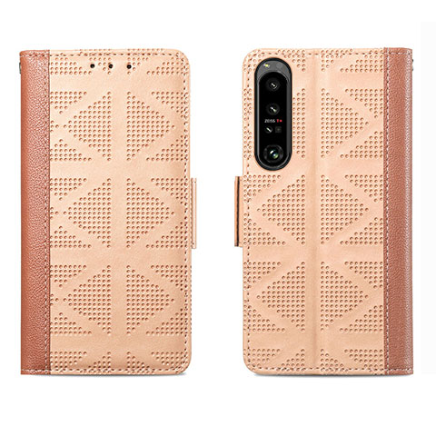 Coque Portefeuille Livre Cuir Etui Clapet S03D pour Sony Xperia 1 IV Brun Clair