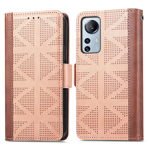 Coque Portefeuille Livre Cuir Etui Clapet S03D pour Xiaomi Mi 12 Lite 5G Brun Clair