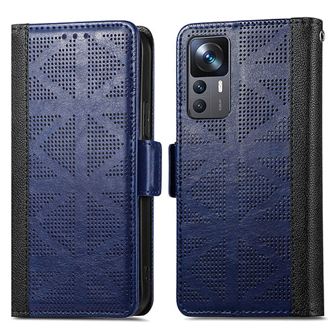 Coque Portefeuille Livre Cuir Etui Clapet S03D pour Xiaomi Mi 12T 5G Bleu