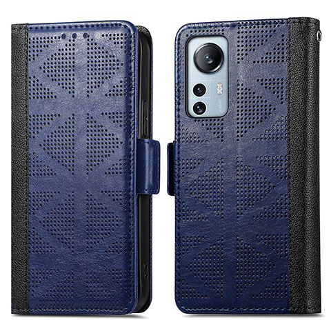 Coque Portefeuille Livre Cuir Etui Clapet S03D pour Xiaomi Mi 12X 5G Bleu