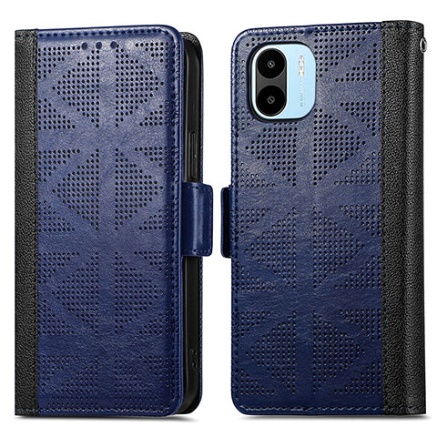 Coque Portefeuille Livre Cuir Etui Clapet S03D pour Xiaomi Poco C50 Bleu