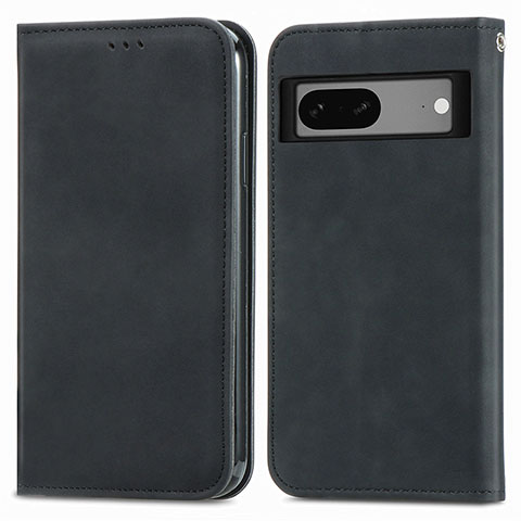 Coque Portefeuille Livre Cuir Etui Clapet S04D pour Google Pixel 7 5G Noir