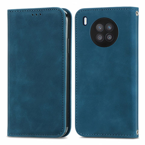 Coque Portefeuille Livre Cuir Etui Clapet S04D pour Huawei Honor 50 Lite Bleu