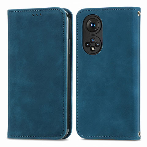 Coque Portefeuille Livre Cuir Etui Clapet S04D pour Huawei Honor 50 Pro 5G Bleu