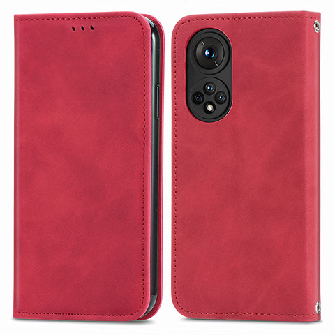 Coque Portefeuille Livre Cuir Etui Clapet S04D pour Huawei Honor 50 Pro 5G Rouge