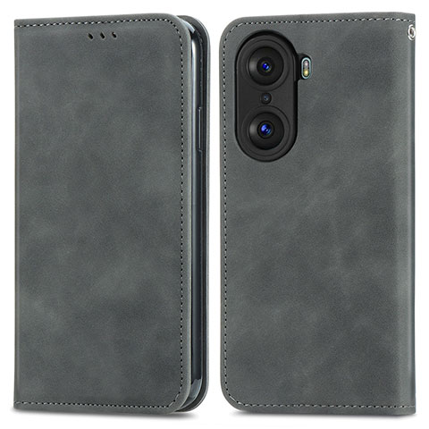 Coque Portefeuille Livre Cuir Etui Clapet S04D pour Huawei Honor 60 Pro 5G Gris