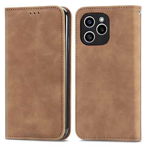 Coque Portefeuille Livre Cuir Etui Clapet S04D pour Huawei Honor 60 SE 5G Marron