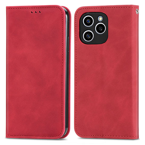 Coque Portefeuille Livre Cuir Etui Clapet S04D pour Huawei Honor 60 SE 5G Rouge