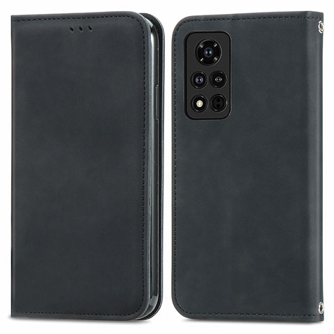 Coque Portefeuille Livre Cuir Etui Clapet S04D pour Huawei Honor V40 5G Noir