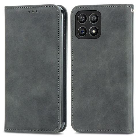 Coque Portefeuille Livre Cuir Etui Clapet S04D pour Huawei Honor X30i Gris