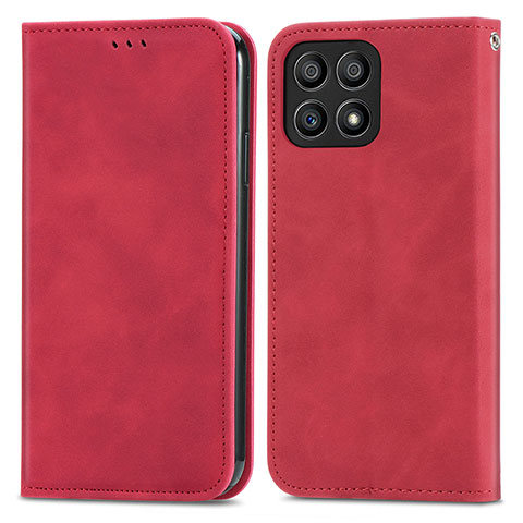 Coque Portefeuille Livre Cuir Etui Clapet S04D pour Huawei Honor X30i Rouge