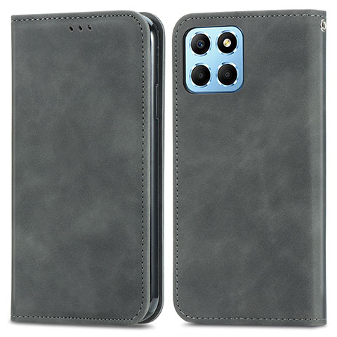 Coque Portefeuille Livre Cuir Etui Clapet S04D pour Huawei Honor X6 Gris