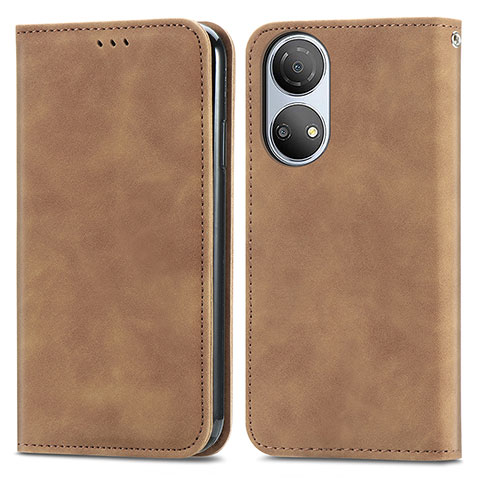 Coque Portefeuille Livre Cuir Etui Clapet S04D pour Huawei Honor X7 Marron