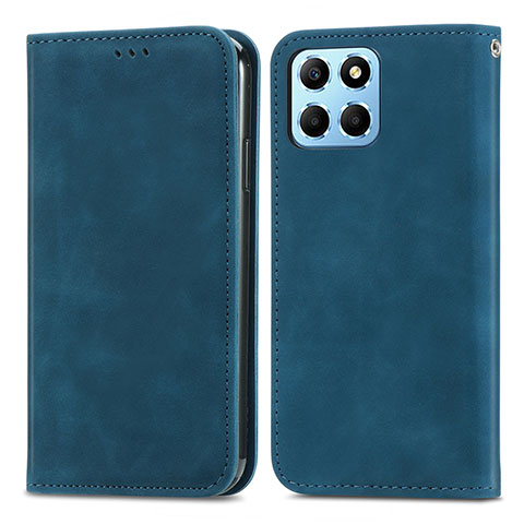 Coque Portefeuille Livre Cuir Etui Clapet S04D pour Huawei Honor X8 5G Bleu