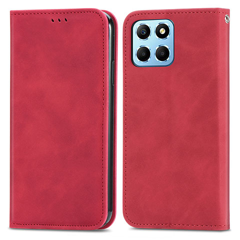 Coque Portefeuille Livre Cuir Etui Clapet S04D pour Huawei Honor X8 5G Rouge