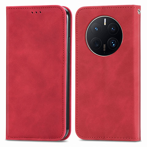 Coque Portefeuille Livre Cuir Etui Clapet S04D pour Huawei Mate 50 Pro Rouge