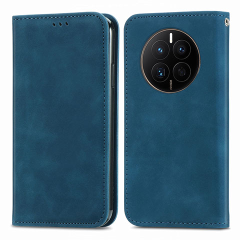 Coque Portefeuille Livre Cuir Etui Clapet S04D pour Huawei Mate 50E Bleu