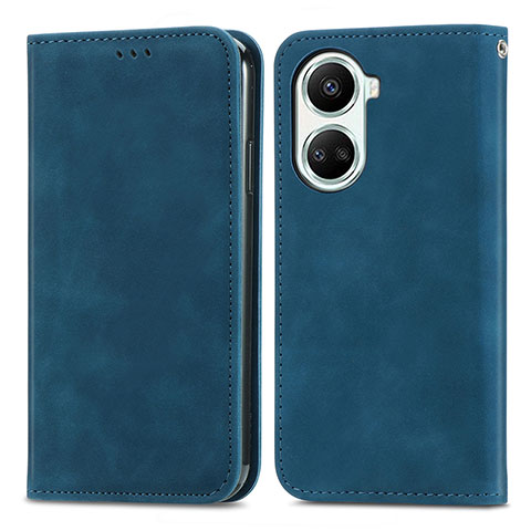 Coque Portefeuille Livre Cuir Etui Clapet S04D pour Huawei Nova 10 SE Bleu