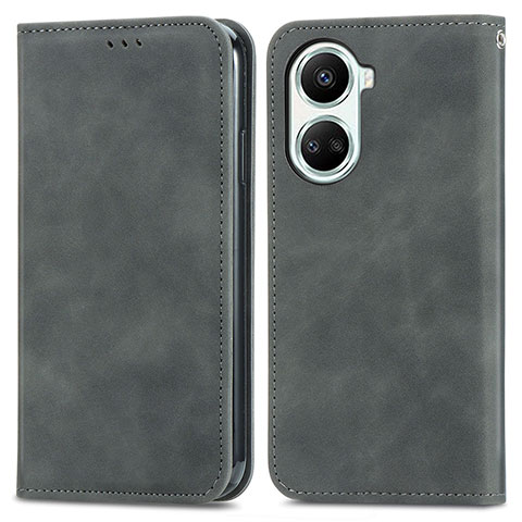 Coque Portefeuille Livre Cuir Etui Clapet S04D pour Huawei Nova 10 SE Gris