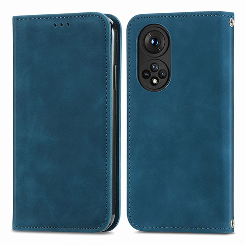 Coque Portefeuille Livre Cuir Etui Clapet S04D pour Huawei Nova 9 Pro Bleu