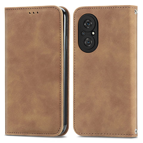 Coque Portefeuille Livre Cuir Etui Clapet S04D pour Huawei Nova 9 SE Marron