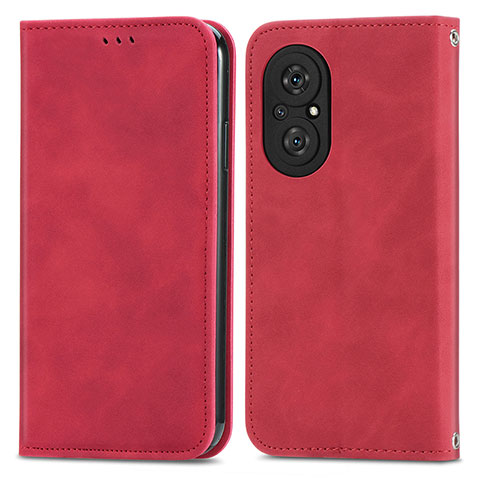 Coque Portefeuille Livre Cuir Etui Clapet S04D pour Huawei Nova 9 SE Rouge