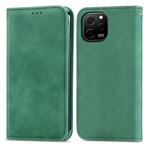 Coque Portefeuille Livre Cuir Etui Clapet S04D pour Huawei Nova Y61 Vert