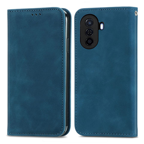 Coque Portefeuille Livre Cuir Etui Clapet S04D pour Huawei Nova Y70 Bleu