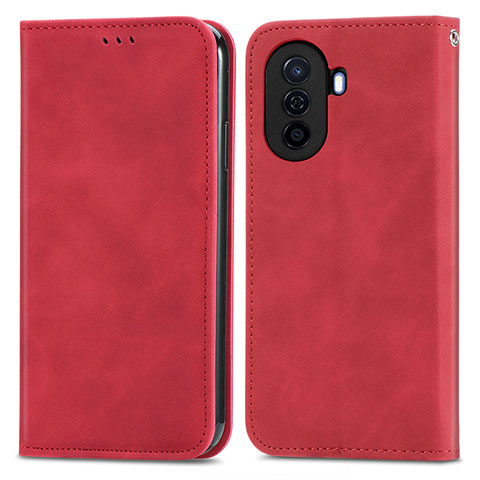 Coque Portefeuille Livre Cuir Etui Clapet S04D pour Huawei Nova Y70 Plus Rouge