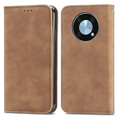 Coque Portefeuille Livre Cuir Etui Clapet S04D pour Huawei Nova Y90 Marron