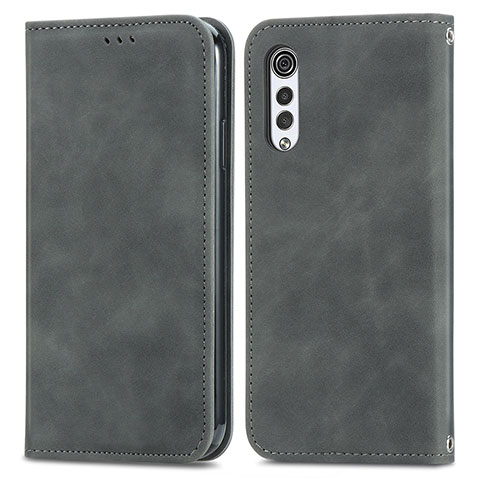 Coque Portefeuille Livre Cuir Etui Clapet S04D pour LG Velvet 2 Pro Gris