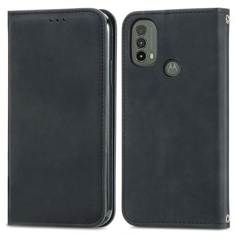 Coque Portefeuille Livre Cuir Etui Clapet S04D pour Motorola Moto E40 Noir