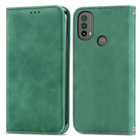 Coque Portefeuille Livre Cuir Etui Clapet S04D pour Motorola Moto E40 Vert