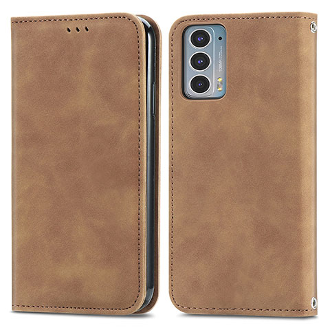 Coque Portefeuille Livre Cuir Etui Clapet S04D pour Motorola Moto Edge 20 5G Marron