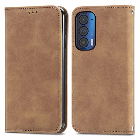 Coque Portefeuille Livre Cuir Etui Clapet S04D pour Motorola Moto Edge (2021) 5G Marron