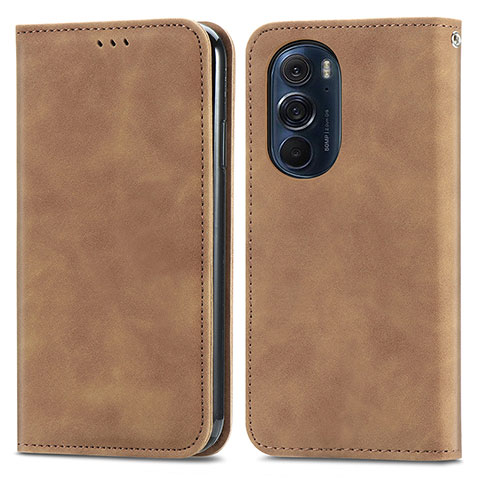 Coque Portefeuille Livre Cuir Etui Clapet S04D pour Motorola Moto Edge 30 Pro 5G Marron