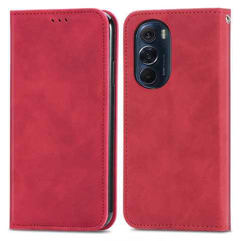 Coque Portefeuille Livre Cuir Etui Clapet S04D pour Motorola Moto Edge 30 Pro 5G Rouge