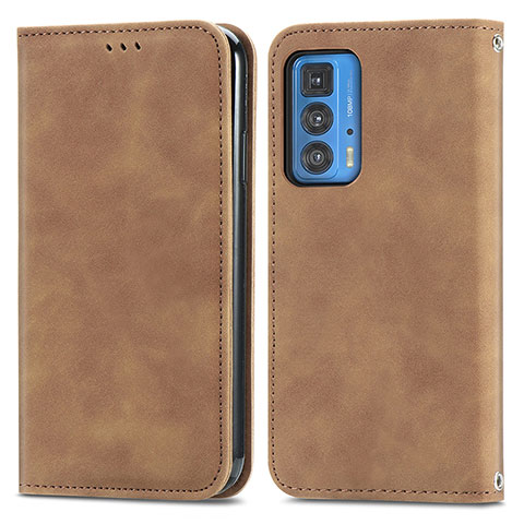 Coque Portefeuille Livre Cuir Etui Clapet S04D pour Motorola Moto Edge S Pro 5G Marron